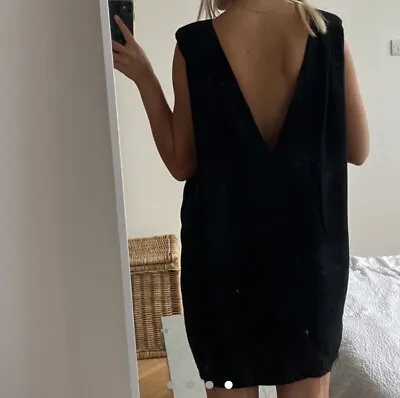 £65 • Buy Women’s Black Acne Studios Short Dress Low Back Sleeveless Sexy - Size 34