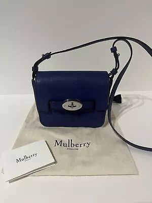 MULBERRY Bayswater Small Shoulder Bag In Indigo Blue RRP £750 • £300