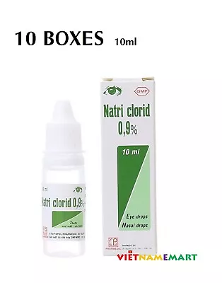 10 Boxes Natri Clorid Eye Drops Nasal Drop Sodium Chloride 0.9% ; 10ml • $34.90