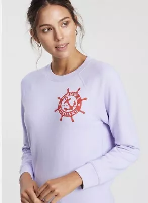 J Crew Portami A Positano Raglan Sweatshirt Large Lavender Cotton Crew Neck • $25