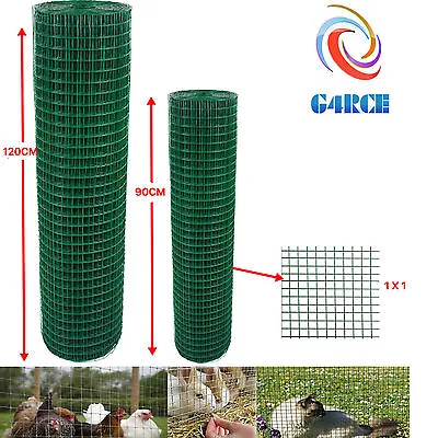 £39.99 • Buy PVC Coated Green Chicken Rabbit Wire 30m 45m 2 Widths Mesh Aviary Fencing Garden