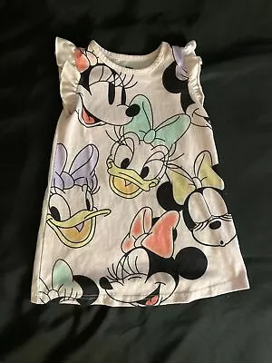 Mickey & Friends 3T Dress Toddler Girls Dresses  Sleeve Ruffle Size Ch 2/3 Years • $2.99