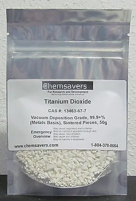 $59.95 • Buy Titanium Dioxide, Vacuum Deposition Grade, 99.9+% (Metals Basis), 50g