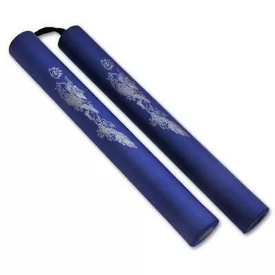 Blue Foam Nunchucks Nunchaku Golden Dragon Martial Art Karate Training Rope Link • $2.50