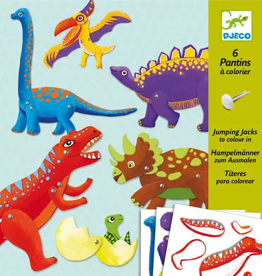 Djeco - Dino Jumping Jacks To Colour In • $12.95