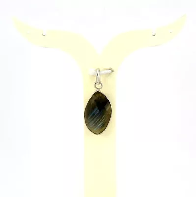 Pendant Natural Faceted Labradorite Gemstone 925 Sterling Silver Beaded Jewelry • £35.50