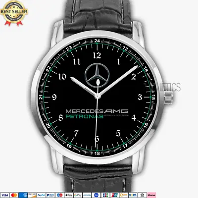 Mercedes Benz AMG Logo Black MC4 Quartz Watch Stainless Steel Men's Wristwatch • $38.99