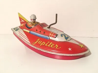 Marusan Jupiter Vintage Tin Toy Boat Very Rare • $234