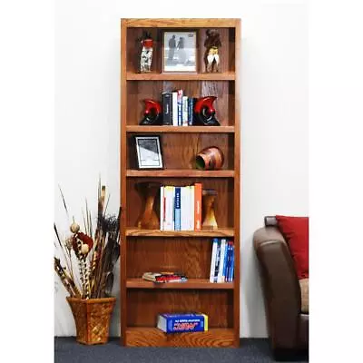 Concepts In Wood Single Wide Bookcase 6 Shelves Dry Oak Finish • $335.42
