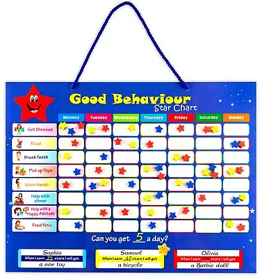 Magnetic Dry Erase Behavior Chore Chart Reward Chart For Kids Toddlers Board 3+ • $22.65