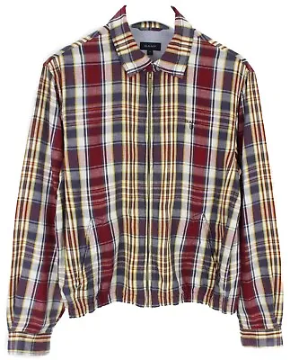 $69.90 • Buy GANT Jacket Men's MEDIUM Zip Check Pattern Half Lined Polo Neck