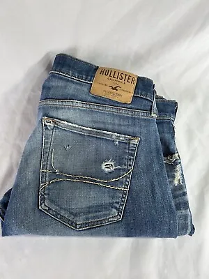 Hollister Mens Super Skinny Ripped Jeans. W36 L32. Faded Style. Stretch. VGC. • £8.50