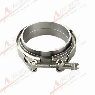 $23.50 • Buy 3.5'' V-Band Flange & Clamp Kit For Turbo Exhaust Downpipes Mild Steel Flange