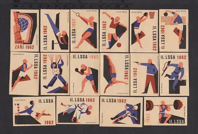 Series Of Old Czechoslovakian Matchbox Labels From 1962 /2555-2570/ • $1.10