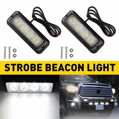 4PCS Amber/White 12LED Car Truck New Warning Hazard Flash Strobe Light Bar • $16.99