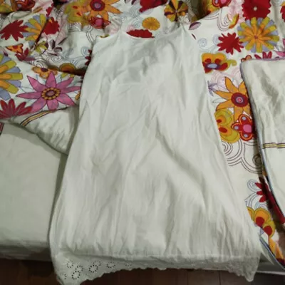 Women's  Cotton Lace Strap Dress Half Slip Underdress Midi Sleeveless Petticoat • £14.93