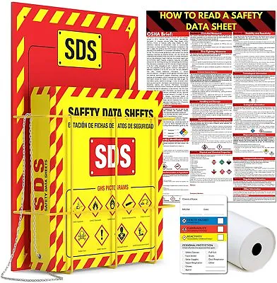 SDS Wall Station - Material Safety Data Sheet Binder With Display Sign  3 Ring  • $75