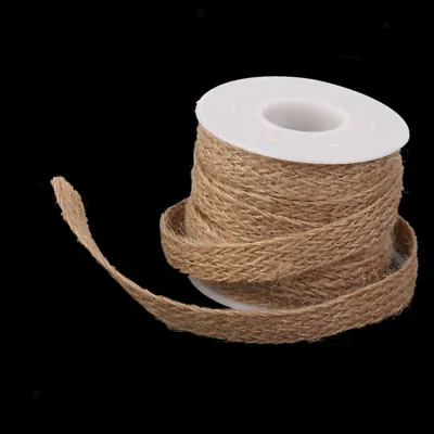 5M Rustic Braided Jute Linen Flat Tape Rope Wedding Craft Twine String 3/8  • £5.66