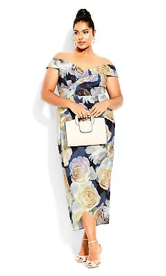 $70 • Buy City Chic Womens Plus Size Ripple Print Dress - Ivory