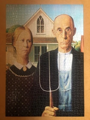 1000 Piece Jigsaw Of 'American Gothic' By Grant Wood - Complete In VGC • £4.99