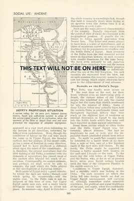 EGYPTS PROPITIOUS SITUATION MAP  C 1938 ILLUSTRATION PRINT • £16.19