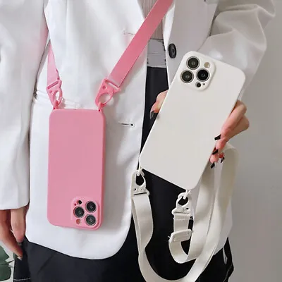 Crossbody Necklace Strap Lanyard Soft Phone Case Cover For IPhone 15 14 Pro Max • $4.39