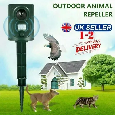 Ultrasonic Motion Sensor Cat Repellent Scarer Deterrent Rat Dog Fox Pest Animal • £10.44