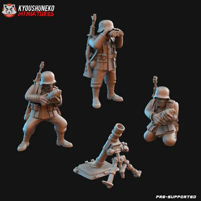 German WW2 Mortar Team - 20mm/28mm Scale - Ideal For Wargames And Collectors • $8.49
