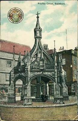 Salisbury Poultry Cross 1909 Postmark Mabbett Local Publisher • £4.60