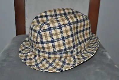 £108 • Buy Aquascutum Vintage Men's Wool Classic Check Trilby Fedora Hat Cap Size M ~ 57 Cm