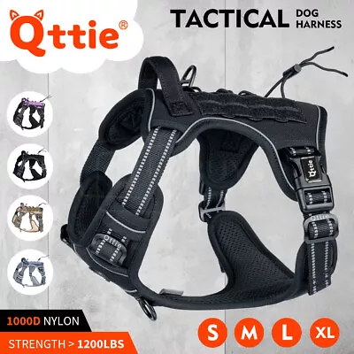 Qttie Dog Harness Tactical No Pull Adjustable Pet Military Working Training Vest • $30.85