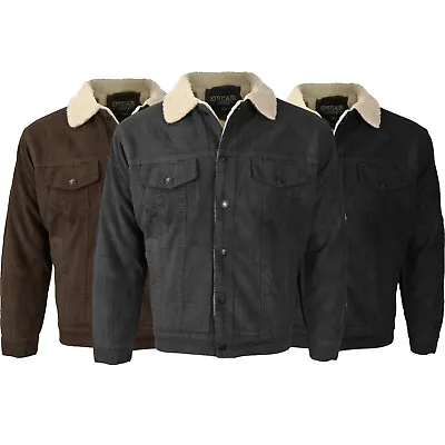 $53.51 • Buy Men's Premium Classic Button Up Fur Lined Corduroy Sherpa Trucker Jacket