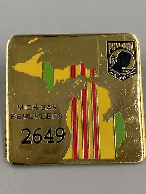 Vintage POW MIA Michigan Remembers 2649 Lapel Pin Brooch • $13.60