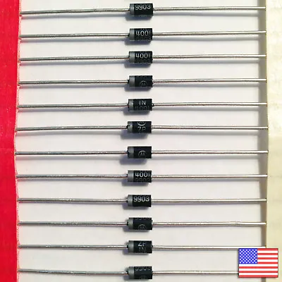 50x (50pcs) 1N4001 Diode - 50V 1A IN4001 - Top Quality - Fast Free US Shipping • $4.59