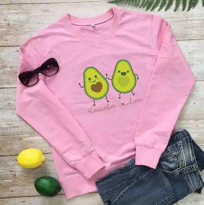 $9.99 • Buy Cute Avocado Love Hoodie Sweater Sweatshirt Couples Valentine's Anniversary Gift