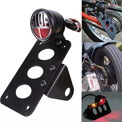 Motorcycle License Plate Brake Tail Light For Harley Chopper / Bobber Cafe Racer • $29.09