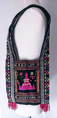 Vintage Embroidered Colorful Monk Cotton Shoulder Bag Vientane  • $24.90