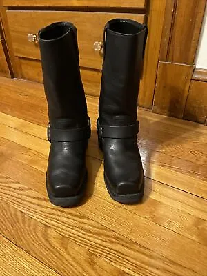 Milwaukee Freedom Flex Black Leather   Biker Boots Men’s Size 8.5D • $139