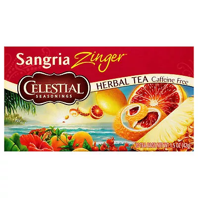 Celestial Seasonings Tea Sangria Zinger 20 Bags (Pack Of 6) • $45.99