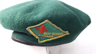 Vintage Canada Boy Scouts Wool Beret - Official Green Uniform Hat • $14.57