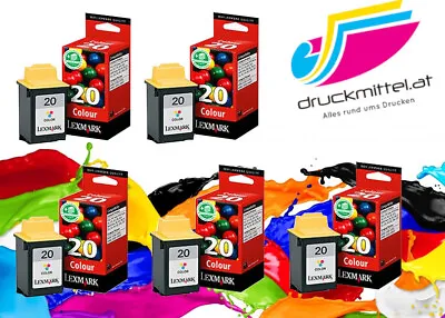 5x Original Lexmark 20 Ink Cartridge 15M0120 For Z42 Z51 P3120 704 706 707 • £27.42