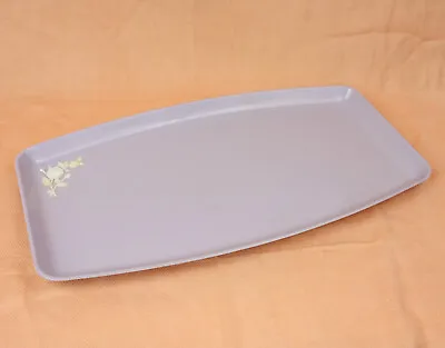 Vintage Schwarz Bros Purple Plastic Dresser Vanity Tray W Floral Roses 1950s • $22.95