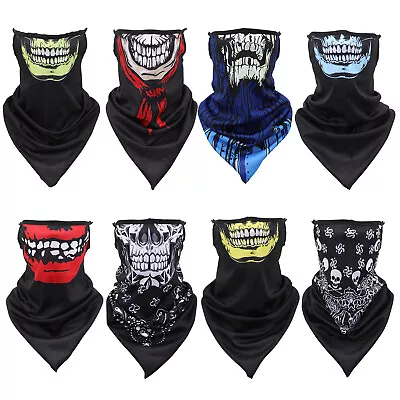 Skull Bandana Face Mask Neck Warmer Gaiter Tube Scarf Biker Balaclava Bandana • £3.85