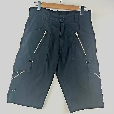 Banned Alternative Shorts Black Zips Zip Goth Punk Alternative UK Small Size • $35