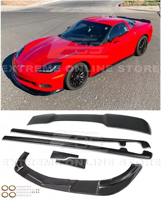 For 05-13 Corvette C6 BASE | ZR1 Extended Front Lip Side Skirts & Rear Spoiler • $499.98