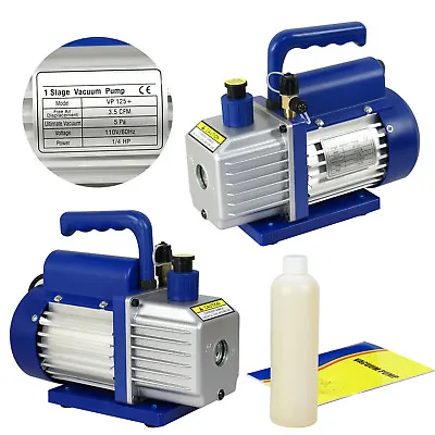 Rotary Vane Vacuum Pump Single Stage HVAC 1/4HP Air Conditioning A/C Deep 3.5CFM • $61.58