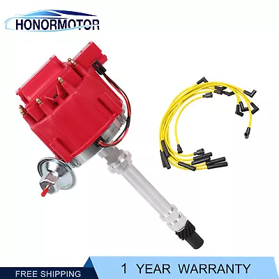 $66.89 • Buy Distributor & Spark Plug Wires Ignition Combo For Chevy SBC 350 BBC 454 HEI New
