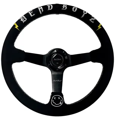 350mm 3 Deep Dish 6-bolt Steering Wheel Black Suede Deadboyz Limited Edition • $84.95