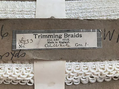 £3.50 • Buy 3m Vintage 1950s Corset Bridal Dress Button Loop Braid Artificial Silk Lace Trim