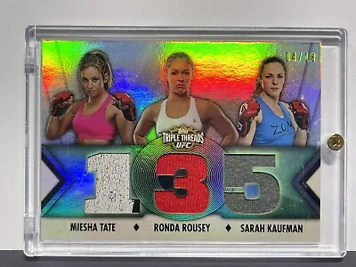 2013 Topps UFC Triple Threads Ronda Rousey Miesha Tate Sarah Kaufman /18 • $350